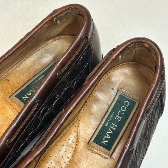 NEW HEELS Rancourt & Co. x Cole Haan Crocodile Moccasin Loafer Made in USA 12 D main image 2
